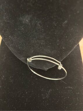 Adjustable Silver Knot Wire Bangle Bracelet